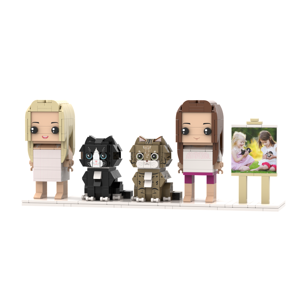 Customizable Full Body 2 People Brick Figures Persaonalized Brick Figures with  Pets Gift for Couple - MyCustomBrickFigures