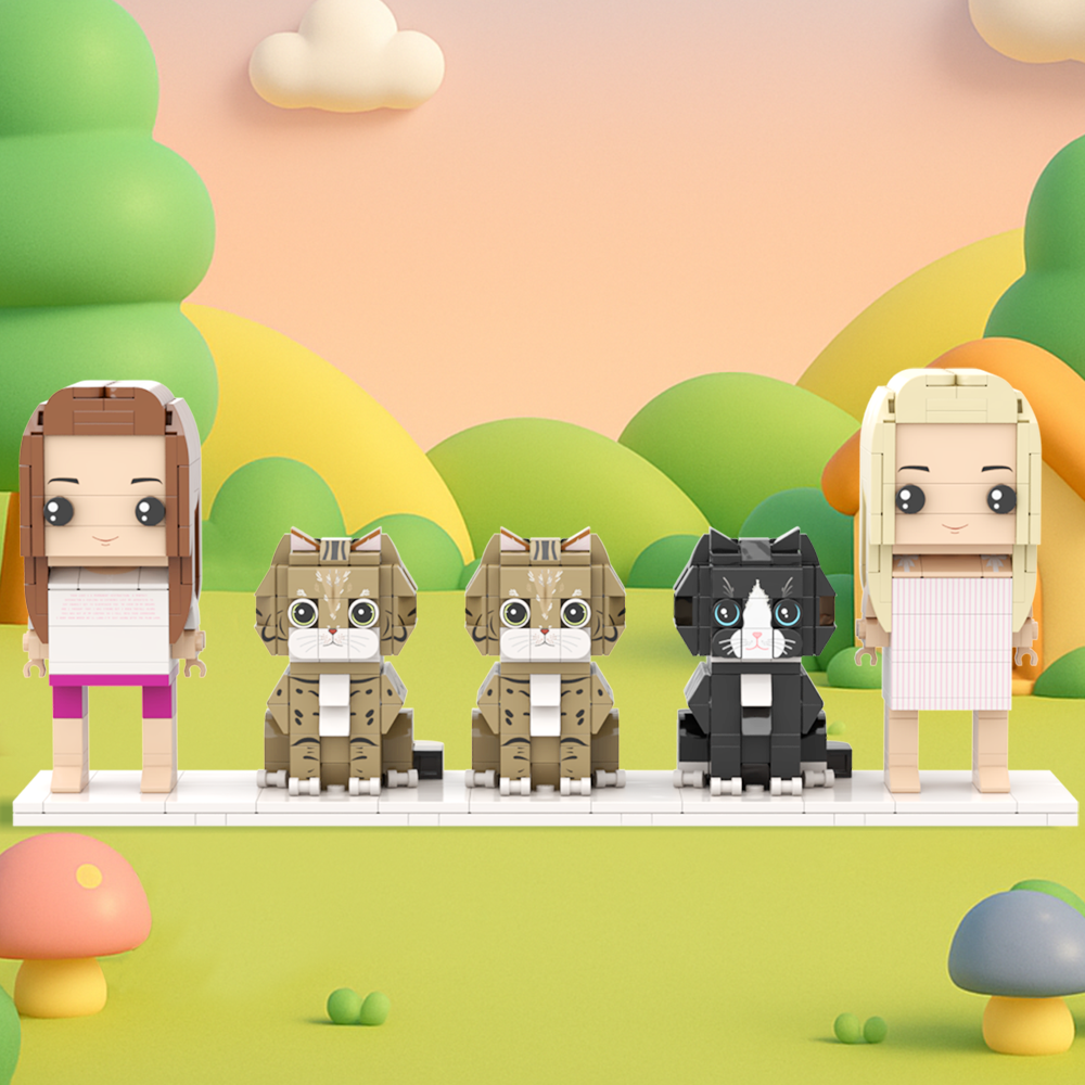 Customizable Full Body 2 People Brick Figures Persaonalized Brick Figures with  Pets Gift for Couple - MyCustomBrickFigures