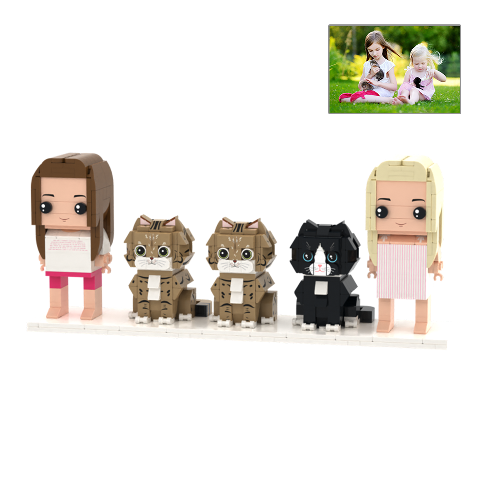 Customizable Full Body 2 People Brick Figures Persaonalized Brick Figures with  Pets Gift for Couple - MyCustomBrickFigures