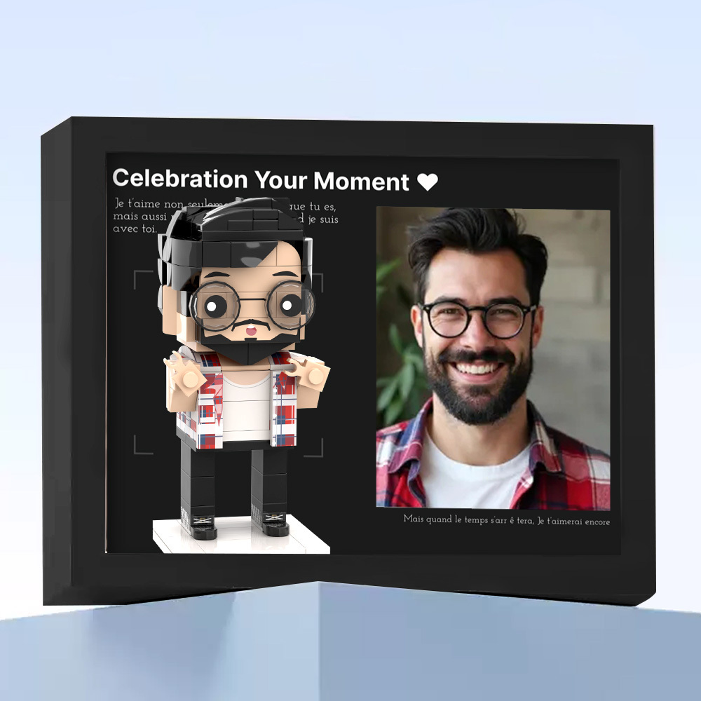 Fully Body 2 People Custom Brick Figures Photo Framed