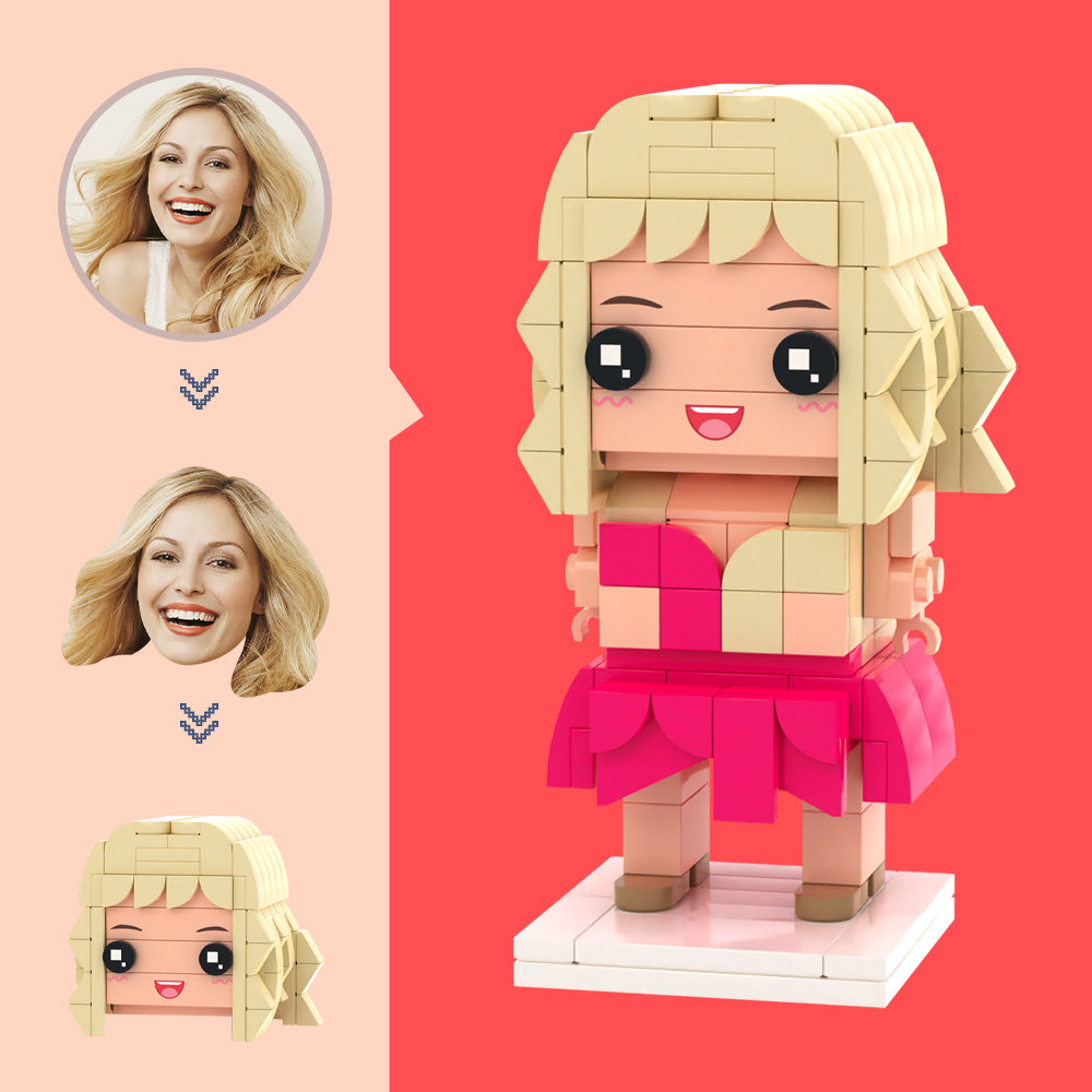 Customized Head Female Dancer Figures Small Particle Block Toy Customizable Brick Art Gifts