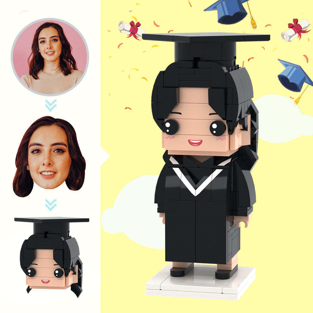Graduation Gifts Custom Head Brick Figures Personalized Medical Bachelor's Uniforms Brick Figures Small Particle Block Toy - MineBrick
