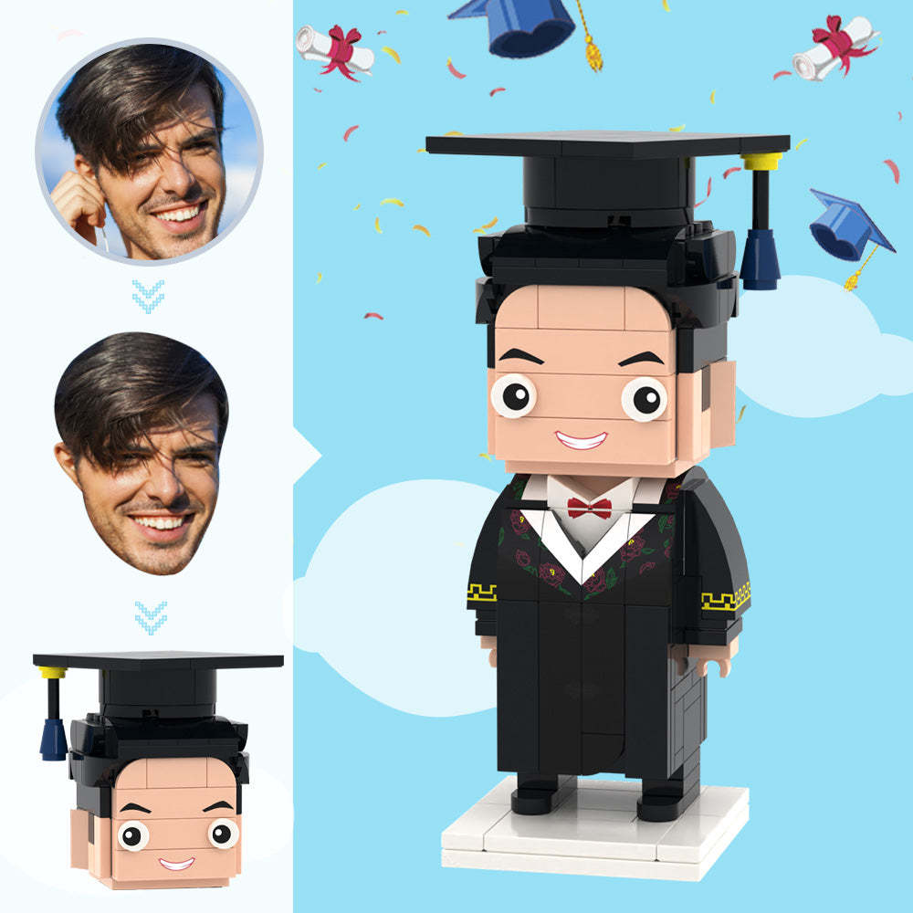 Graduation Gifts for Him Custom Head Brick Figures Personalized Medical Bachelor's Uniforms Brick Figures Small Particle Block Toy - MineBrick