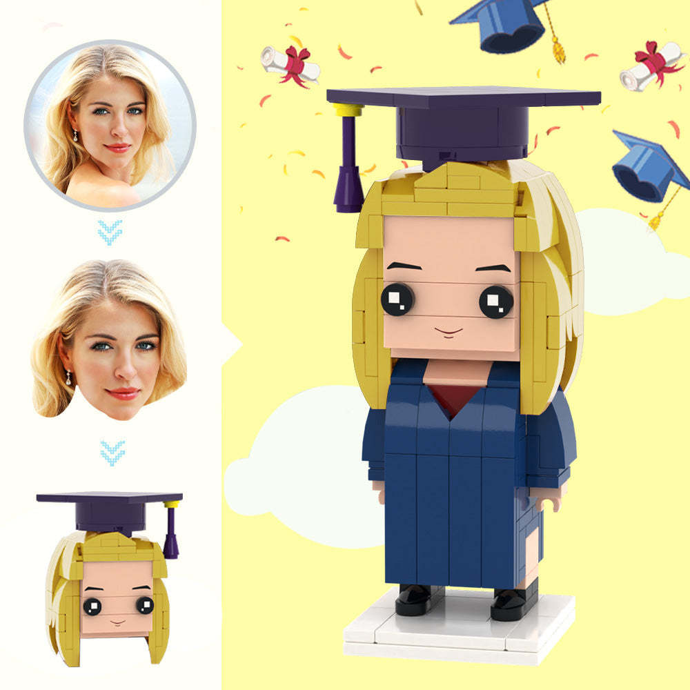 Graduation Gifts Custom Head Brick Figures Personalized Master's Degree Clothes Brick Figures Small Particle Block Toy - MineBrick