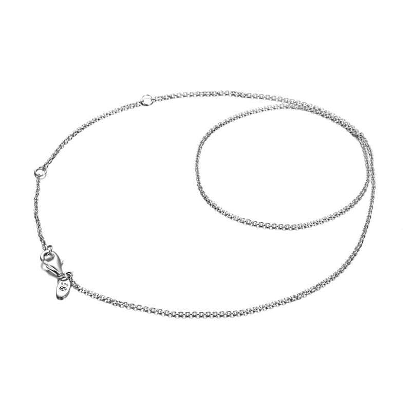 17.7in Rolo Chain Basic Necklace Silver - Length Adjustable - MyCustomBrickFigures