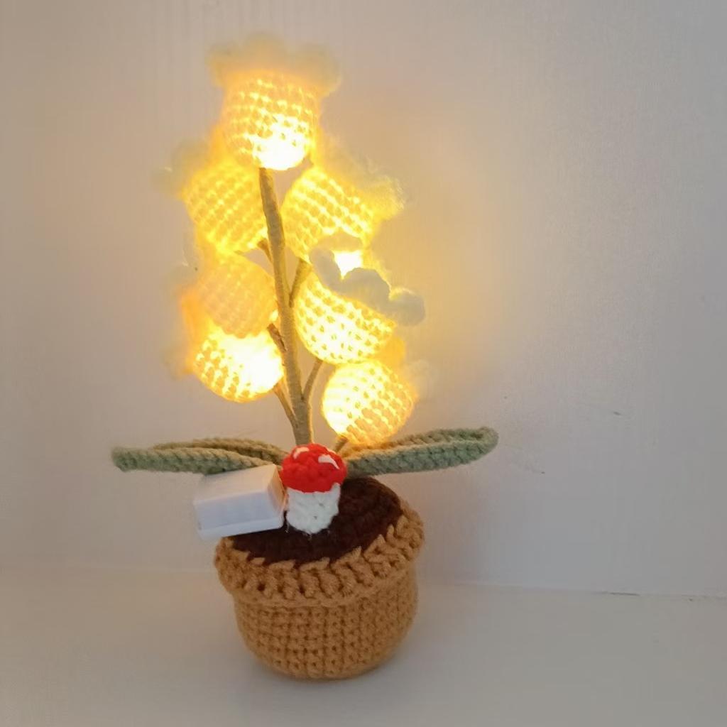 Romantic LED Crocheted Lily of the Valley – Glowing Knit Flower for Valentine’s Day - MyCustomBrickFigures