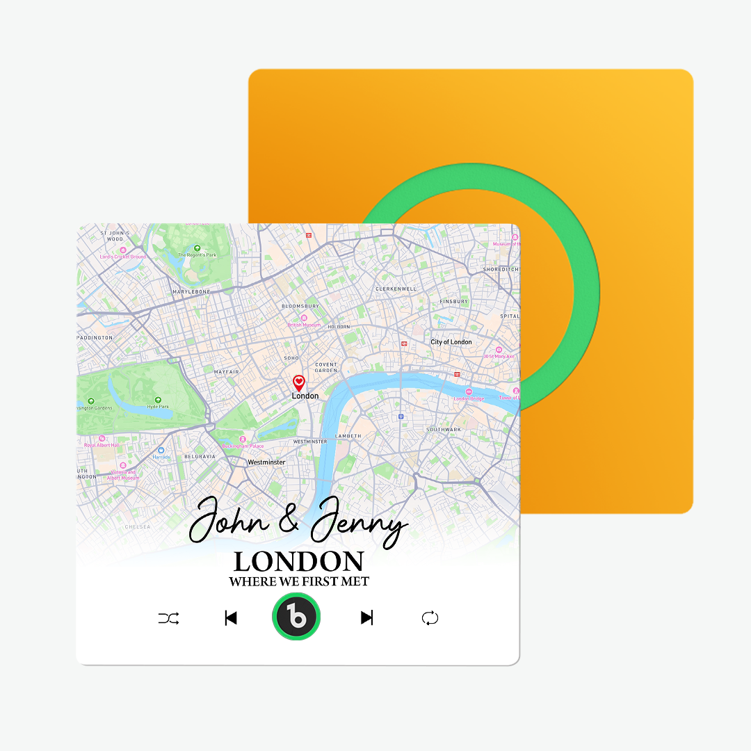 Custom Music Fridge Magnet Upgraded Fridge Magnets with Map Gifts for Her Where We First Met - Fridgebeats