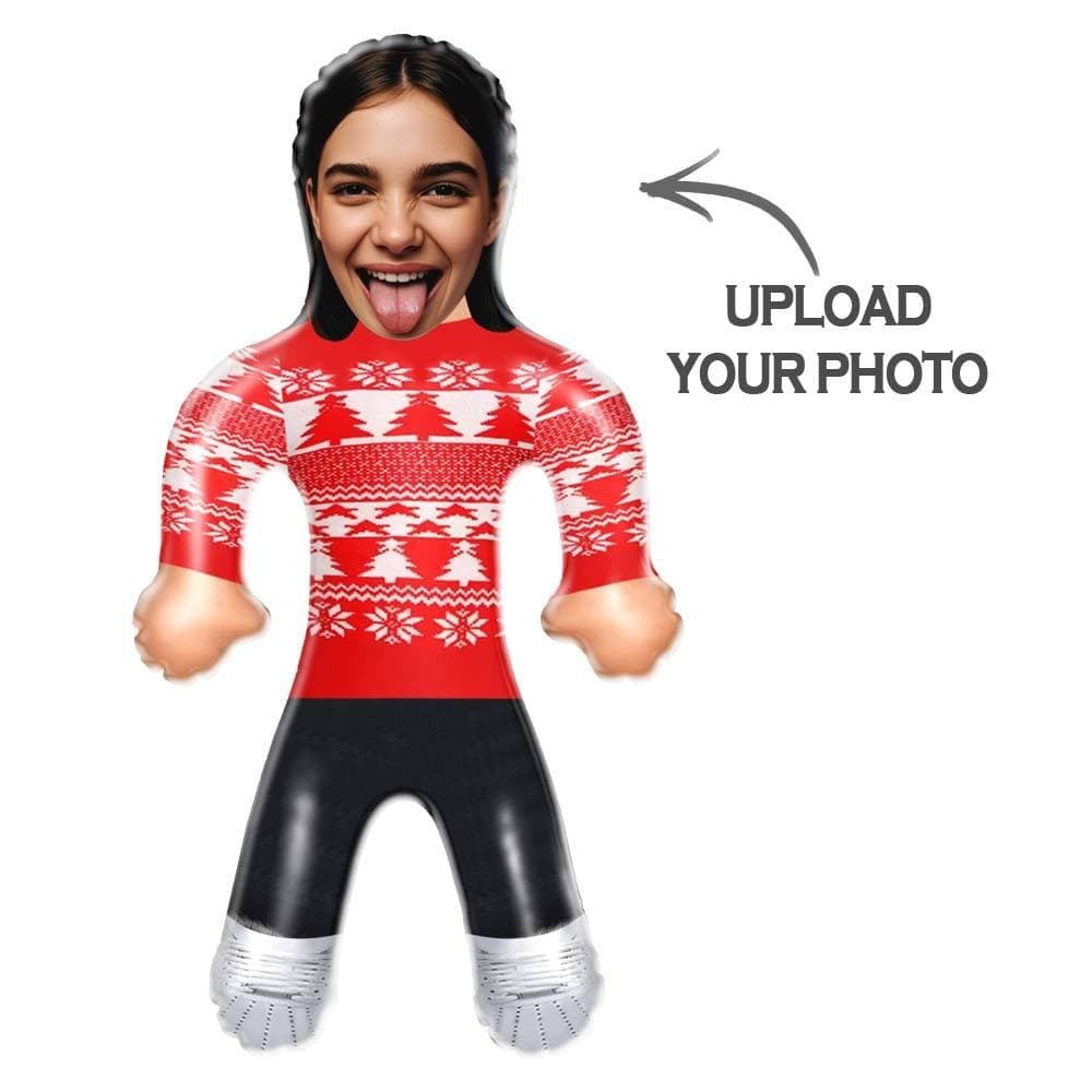 Personalized Blow Up Doll Red Christmas Jumper Air Minime Doll Funny Inflatable Doll Christmas Gift - Giftlab