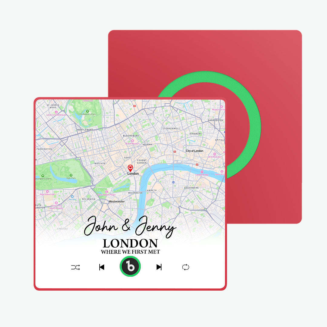 Custom Music Fridge Magnet Upgraded Fridge Magnets with Map Gifts for Her Where We First Met - Fridgebeats