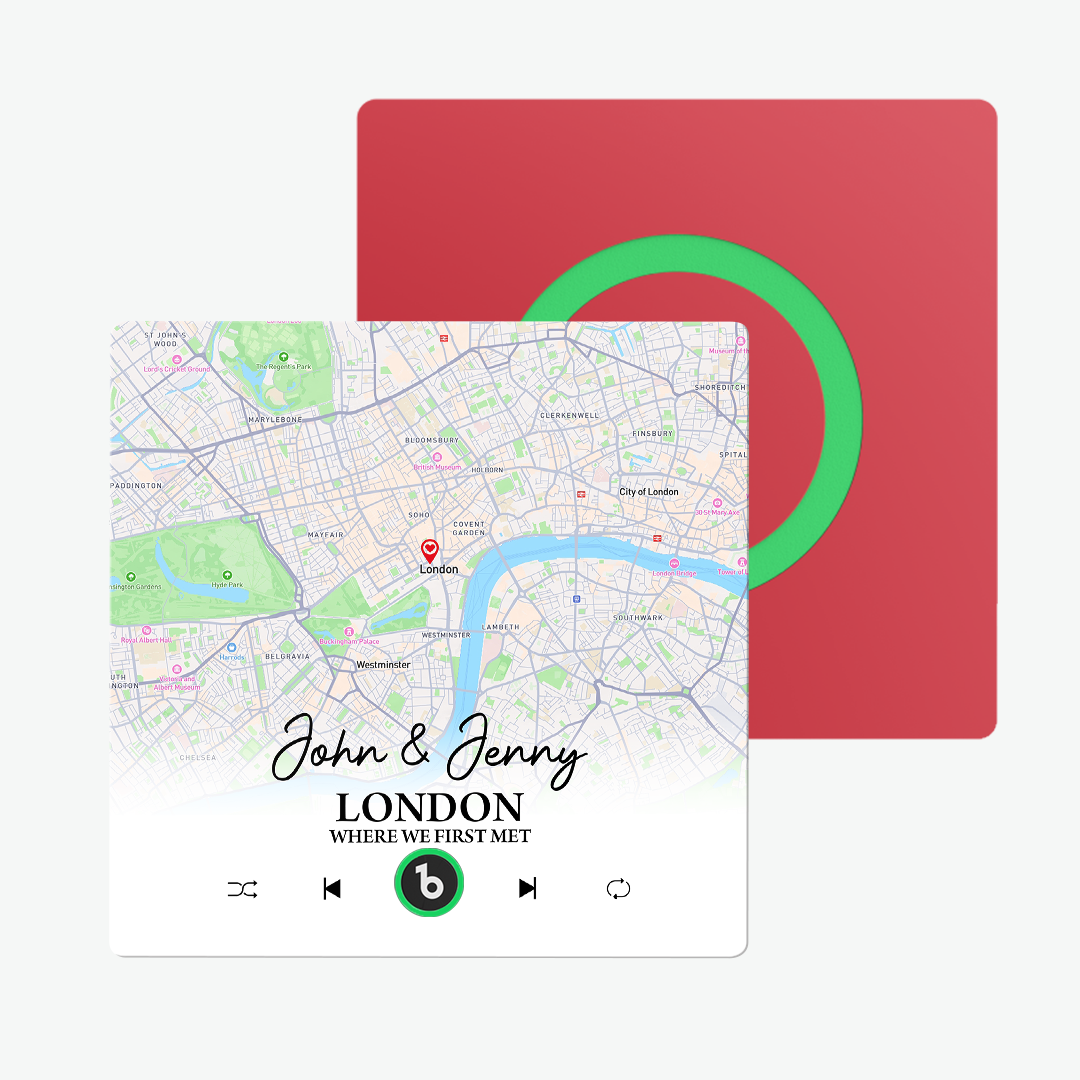 Custom Music Fridge Magnet Upgraded Fridge Magnets with Map Gifts for Her Where We First Met - Fridgebeats