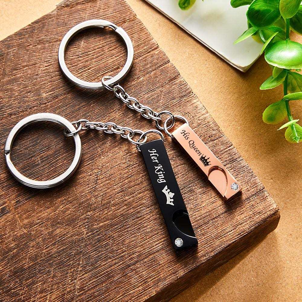 Custom Engraved Couple Keychain Creative Crown Fashion Gifts - Giftlab