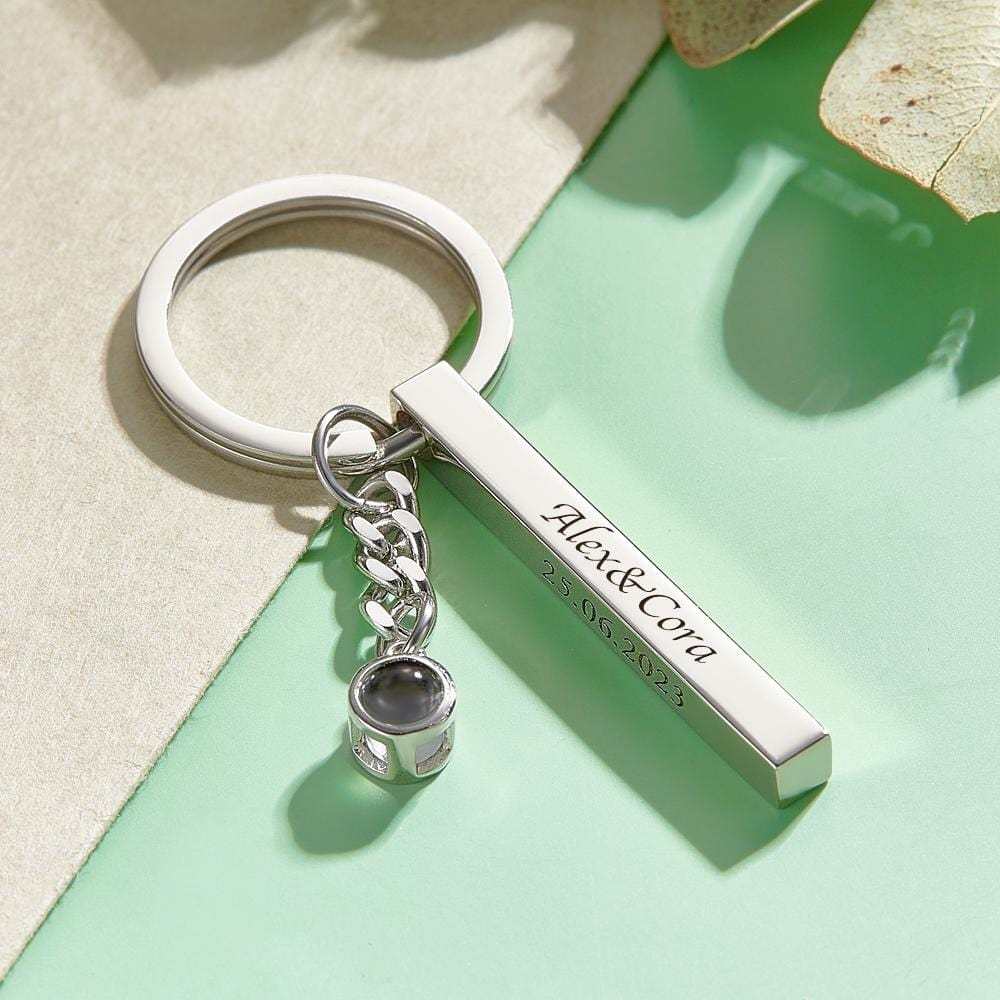 Custom Engraved Projection Keychain Simple Strip Gift - Giftlab