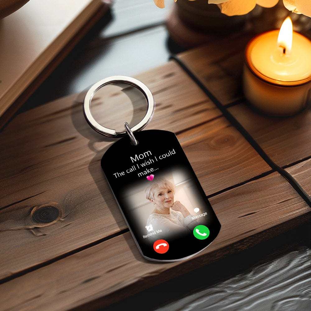 Custom Photo Keychain The Call I Wish I Could Make Memorial Gift Personalized Aluminum Keyring - Giftlab