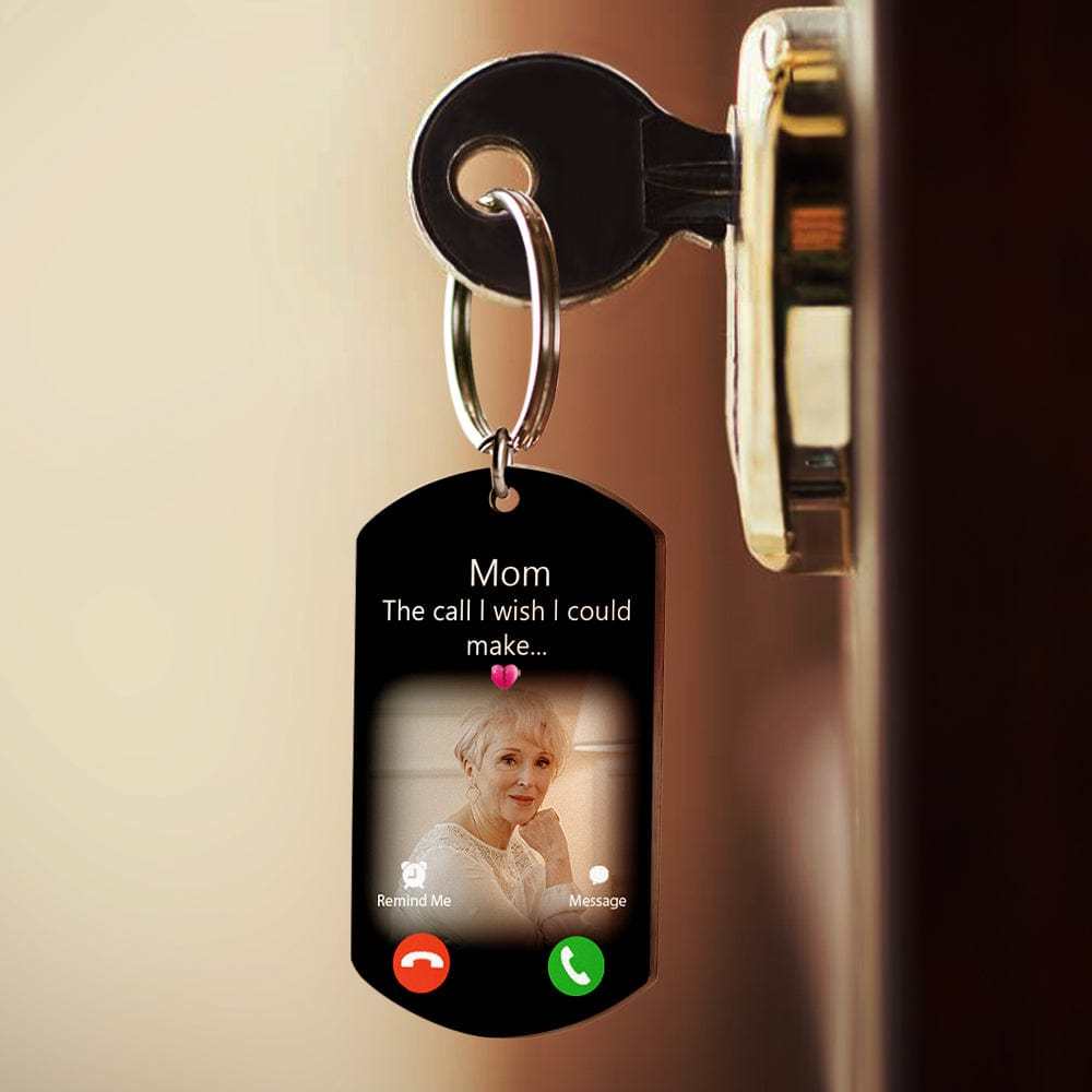 Custom Photo Keychain The Call I Wish I Could Make Memorial Gift Personalized Aluminum Keyring - Giftlab
