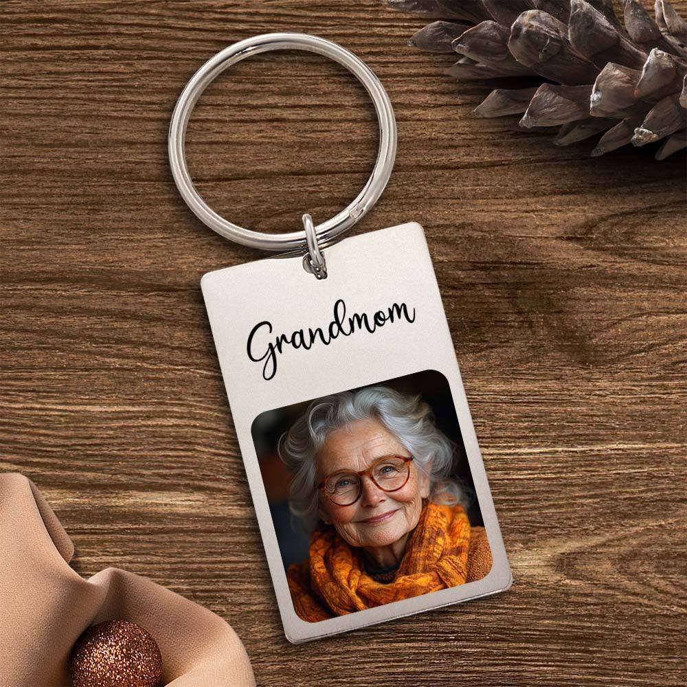 Custom Photo Keychain Sympathy Gift Loss Mother's Lovre Memory Gift for Loss of Grandmother - Giftlab