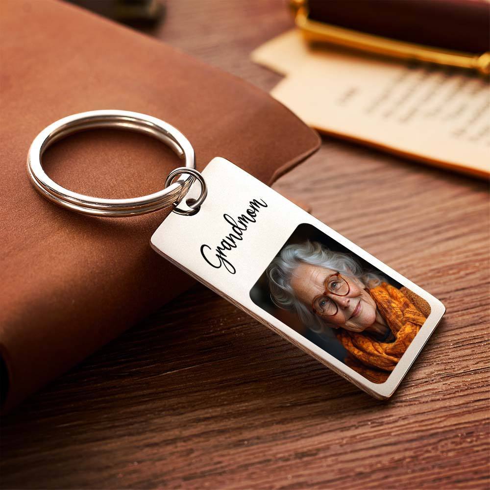 Custom Photo Keychain Sympathy Gift Loss Mother's Lovre Memory Gift for Loss of Grandmother - Giftlab