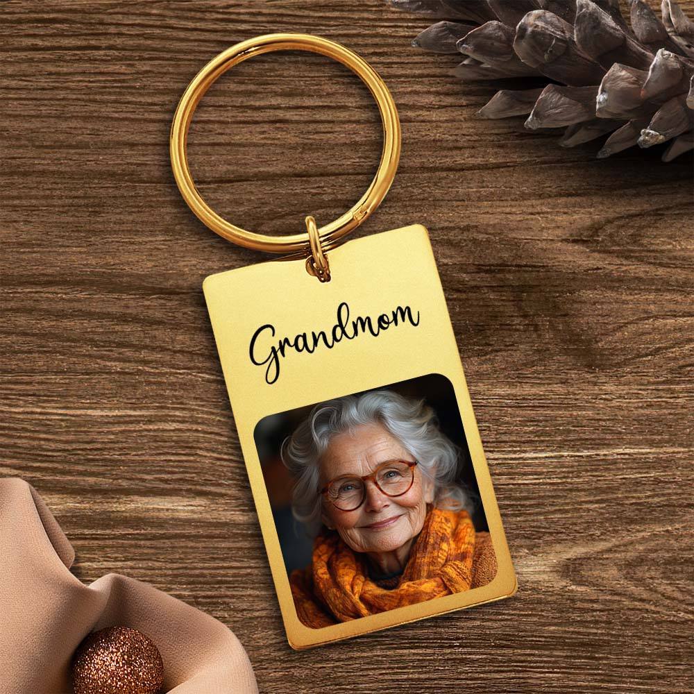 Custom Photo Keychain Sympathy Gift Loss Mother's Lovre Memory Gift for Loss of Grandmother - Giftlab
