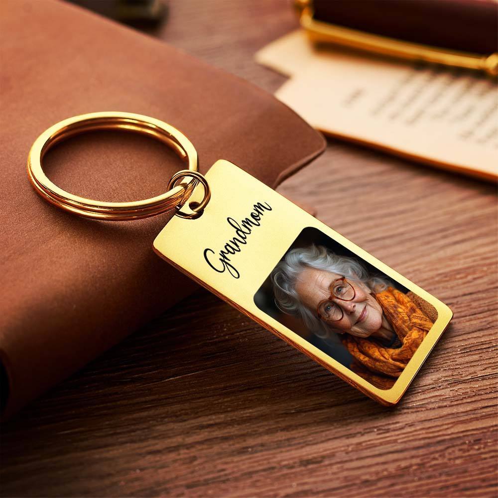 Custom Photo Keychain Sympathy Gift Loss Mother's Lovre Memory Gift for Loss of Grandmother - Giftlab