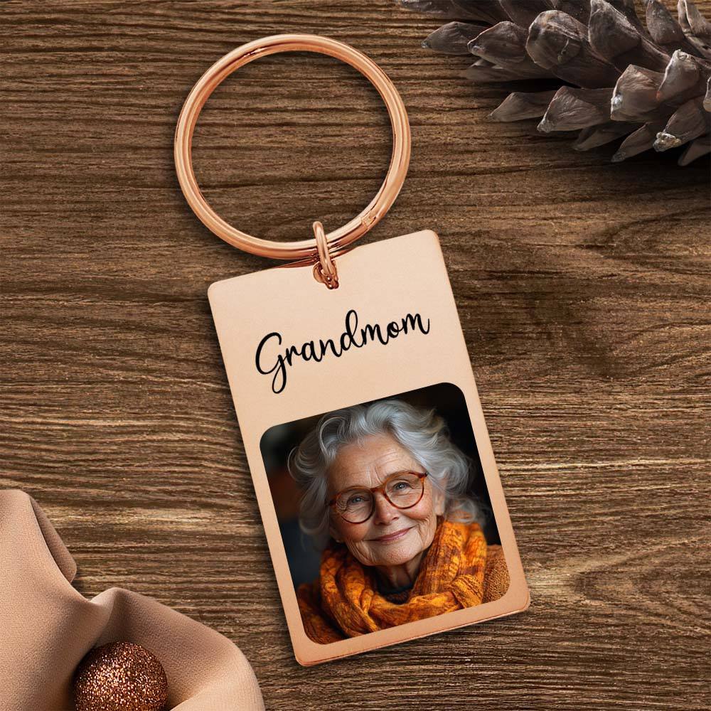Custom Photo Keychain Sympathy Gift Loss Mother's Lovre Memory Gift for Loss of Grandmother - Giftlab