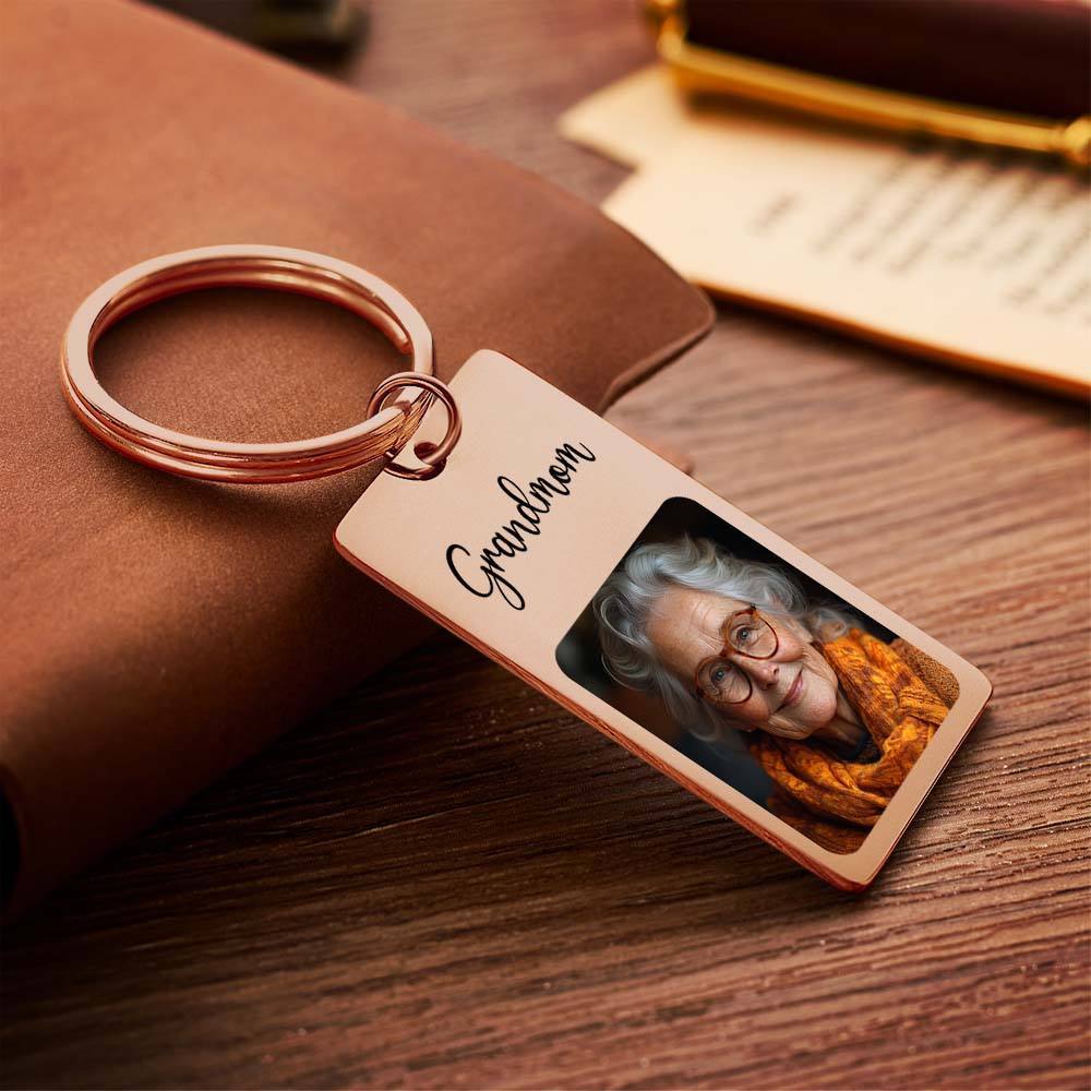 Custom Photo Keychain Sympathy Gift Loss Mother's Lovre Memory Gift for Loss of Grandmother - Giftlab