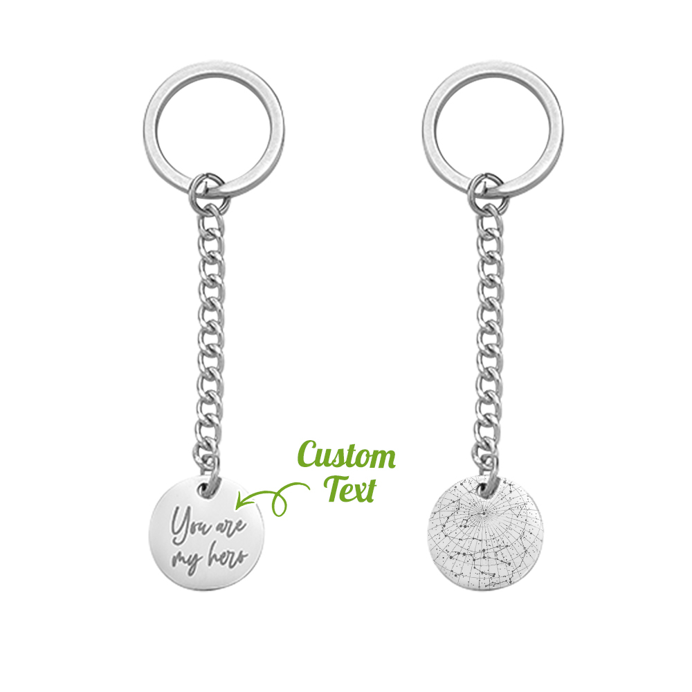 Addiction Recovery Medallion Coin Custom Star Map By Date Keychain Recovery Chips Anniversary Gifts for Men Women Him Her Encouragement Gift - Giftlab