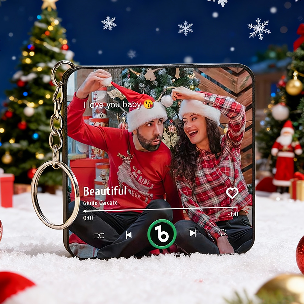Custom Music Gift Mini Fridge Magnet Keychain Custom Photo Music Box Play Song Valentine Gift For Her Photo Music Magnet Keychain Christmas Gifts for Her - MyCustomBrickFigures