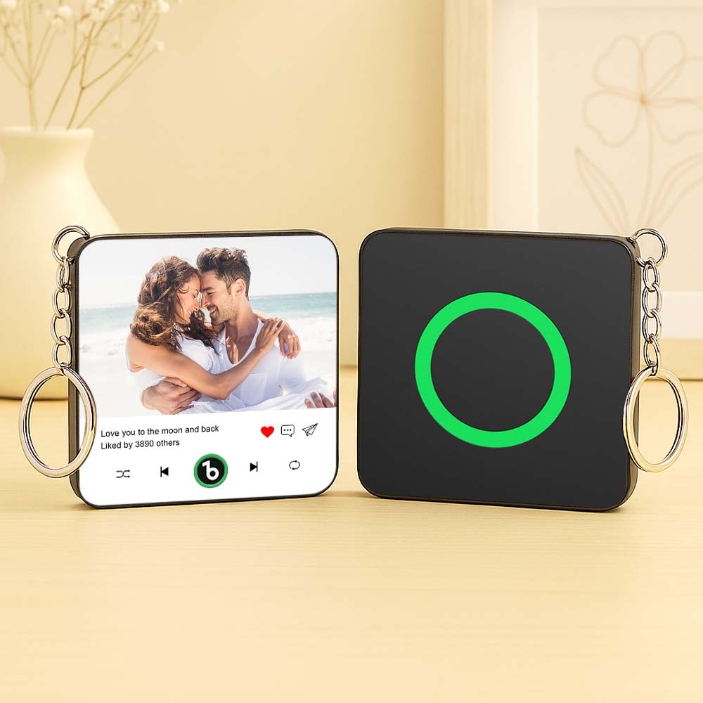 Custom Photo and Text Mini Music Fridge Magnet Keychain Music Wall Photo Sticker Music Movement That Can Be Played Keychain Gifts for Her - MyCustomBrickFigures