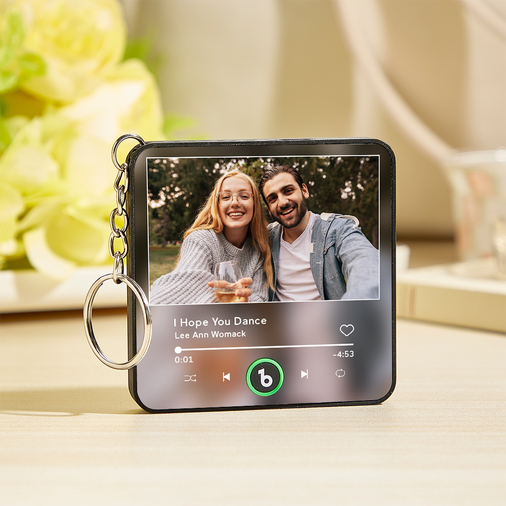 Custom Mini Music Fridge Magnet Keychain Personalized Photo Fridge Magnet Keychain With Music That Can Play Song Keyring Gifts Anniversary Gifts for Couple - MyCustomBrickFigures