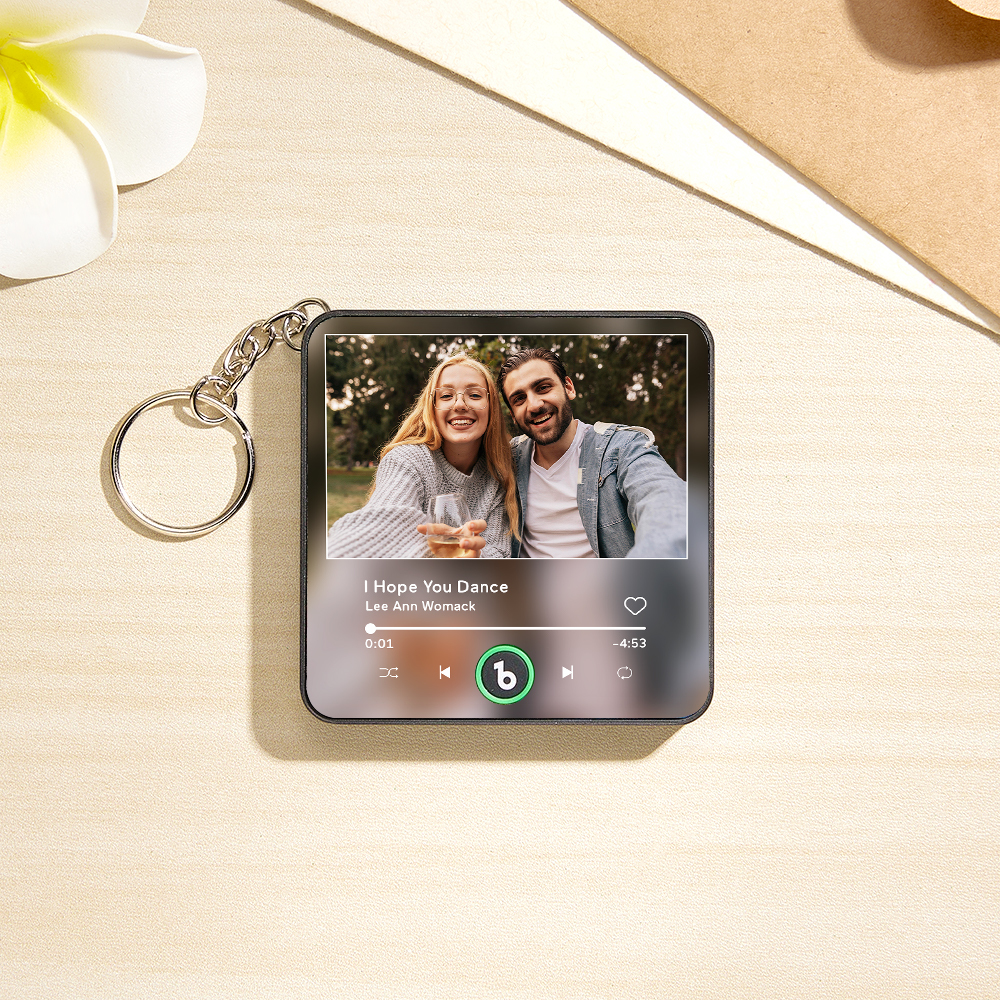Custom Mini Music Fridge Magnet Keychain Personalized Photo Fridge Magnet Keychain With Music That Can Play Song Keyring Gifts Anniversary Gifts for Couple - MyCustomBrickFigures