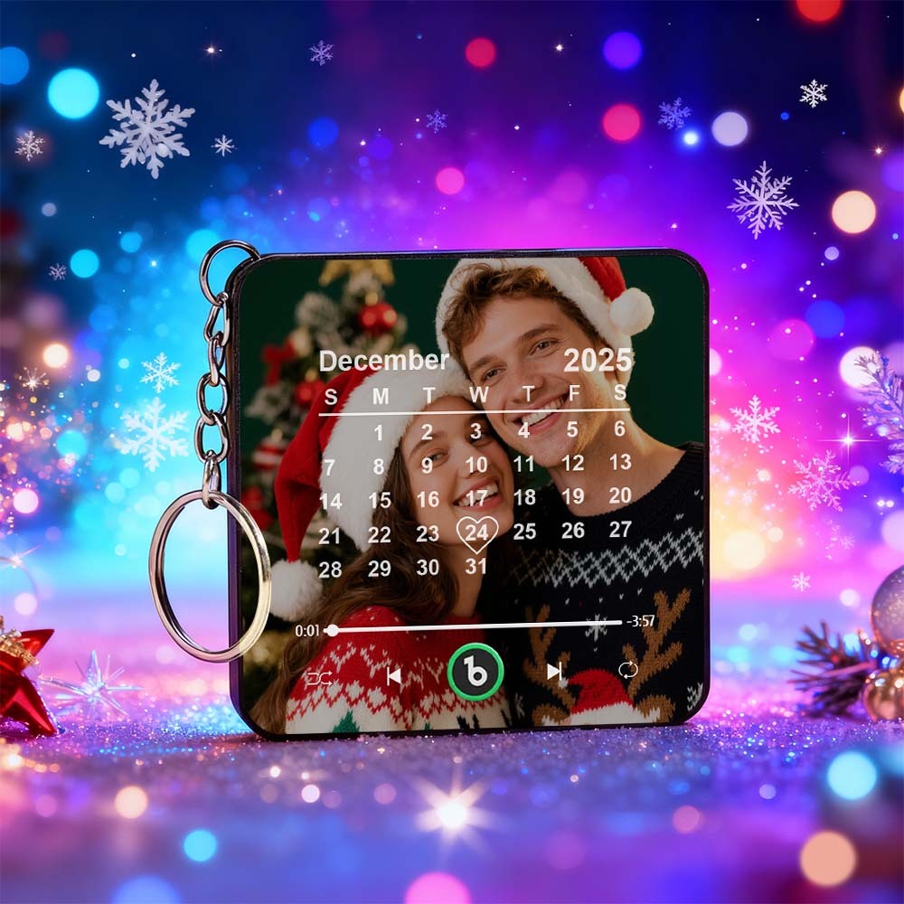 Custom Mini Music Fridge Magnet Keychain Personalized Song Fridge Magnet That Can Play Music Magnet Calendar Music Keychain Christmas Gifts for Couple - MyCustomBrickFigures