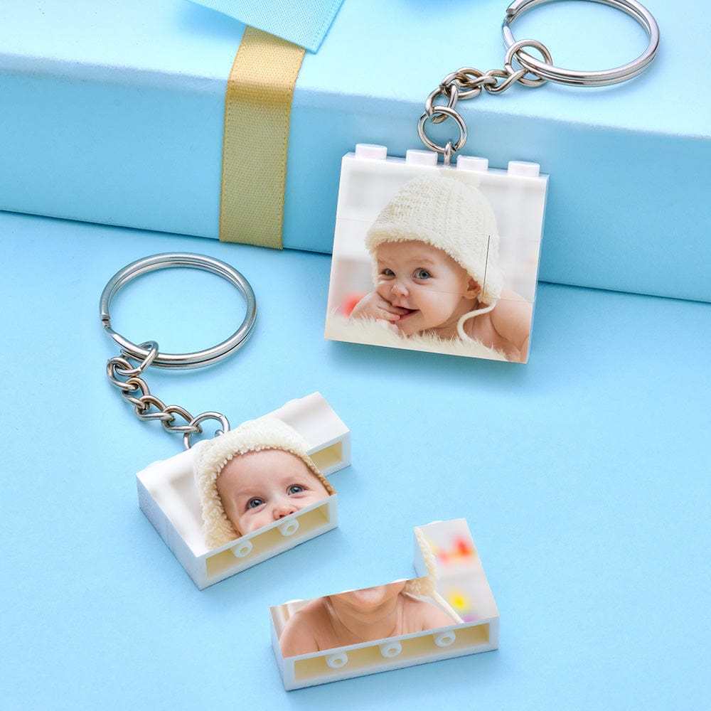 Custom Photo Building Block Keychain Bricks Puzzle Keychain Square Shape - Giftlab