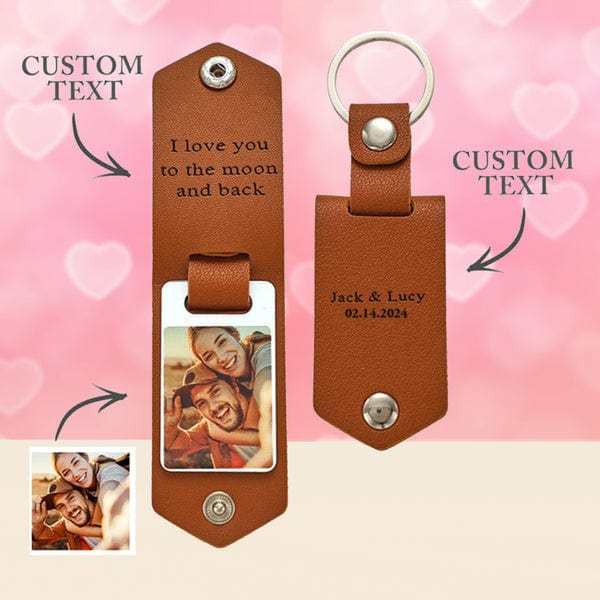 Custom Leather Keychain Personalized Engrave Keychain Father's Day Gift For Dad - Giftlab
