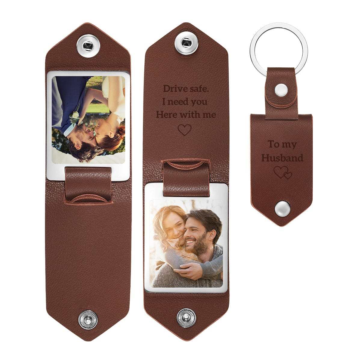 Couple Gifts Custom Leather Keychain Personalized Engrave Keychain Anniversary Gift For Couple - Giftlab