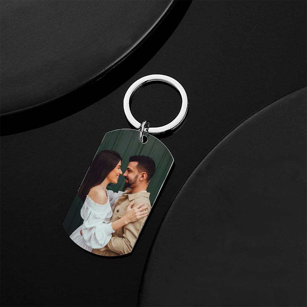 Drive Safe Custom Engraved Keychain with Photo Gifts for Men - Giftlab