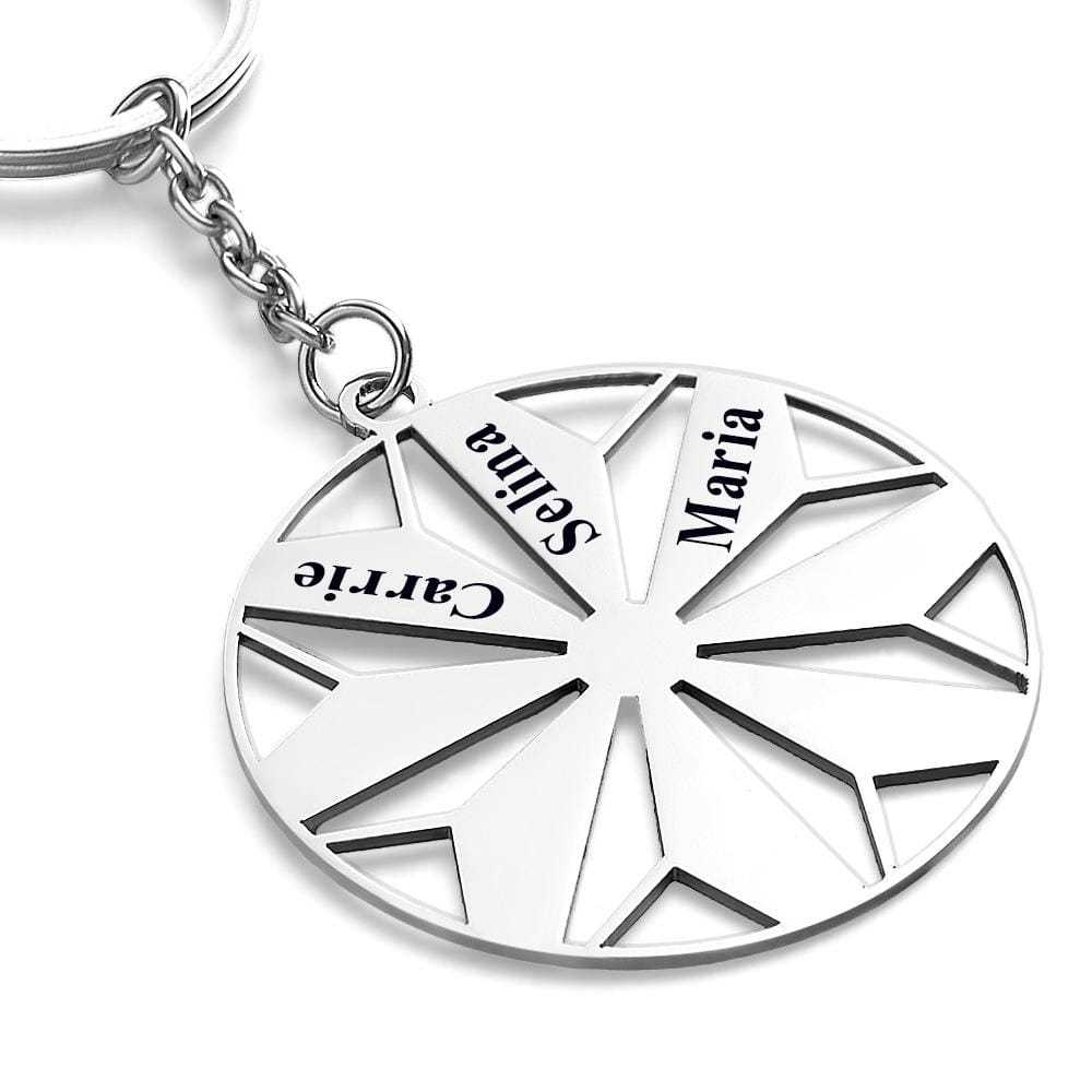 Personalized Family Name Keychains Engraved 1-8 Names Keychain Friendship Keychains Sorority Key Chain - Giftlab