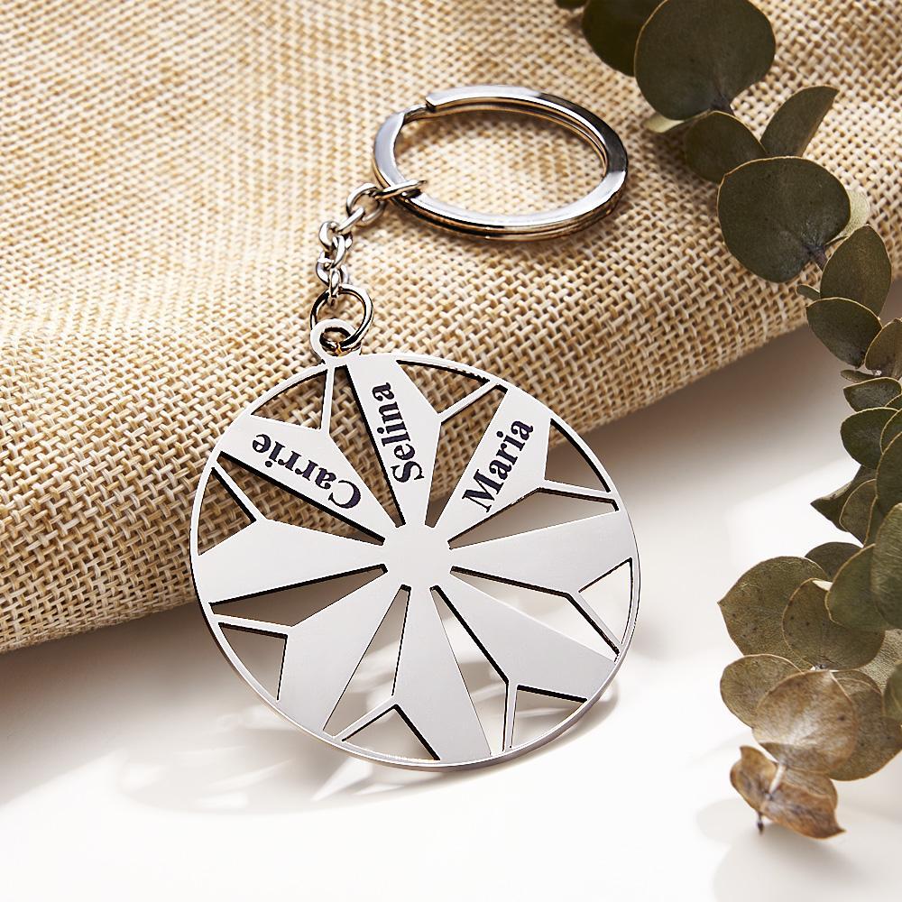 Personalized Family Name Keychains Engraved 1-8 Names Keychain Friendship Keychains Sorority Key Chain - Giftlab