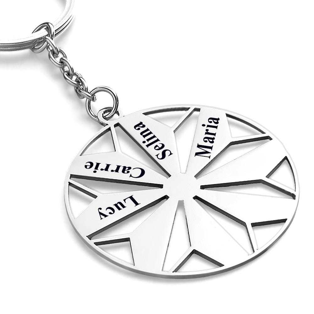 Personalized Family Name Keychains Engraved 1-8 Names Keychain Friendship Keychains Sorority Key Chain - Giftlab