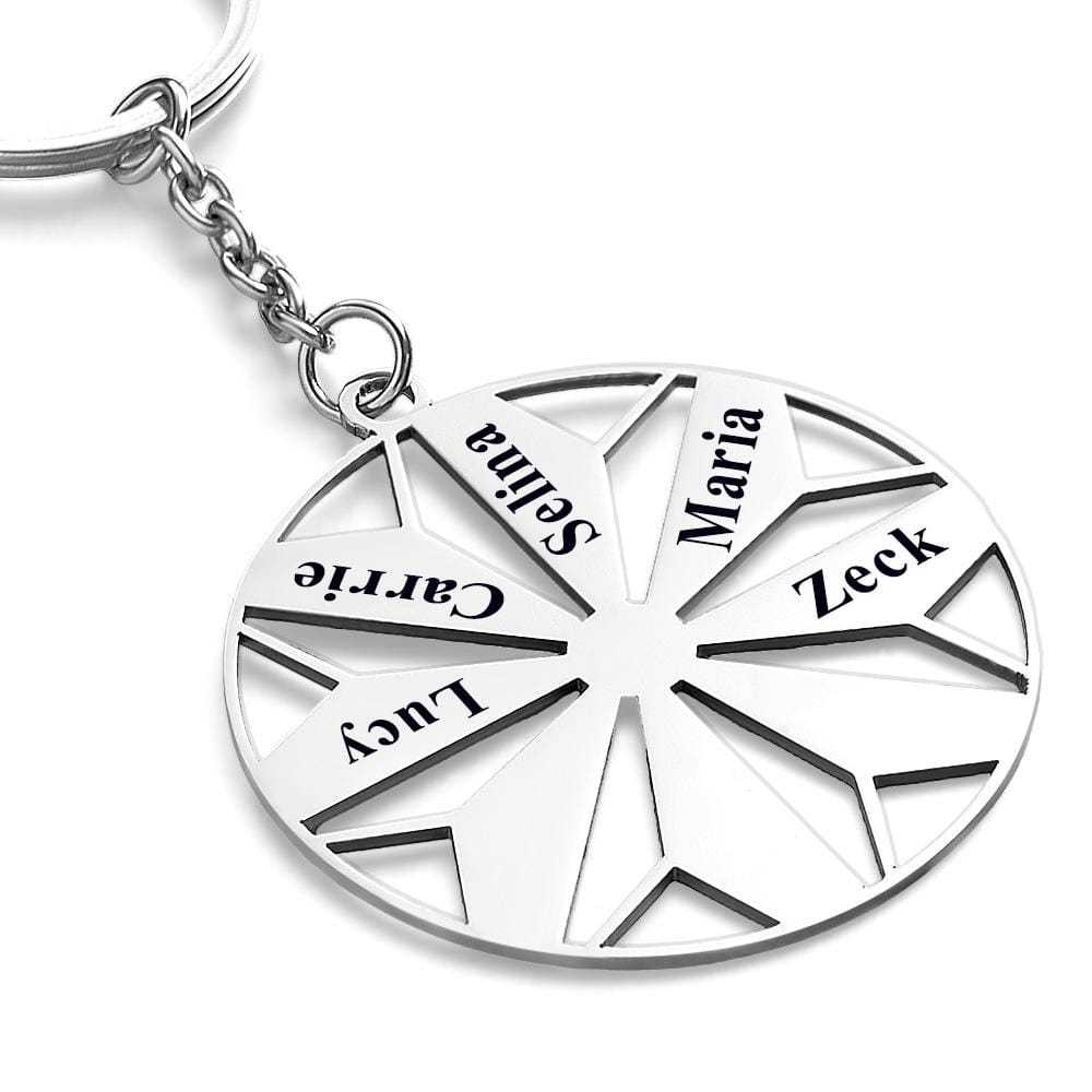 Personalized Family Name Keychains Engraved 1-8 Names Keychain Friendship Keychains Sorority Key Chain - Giftlab