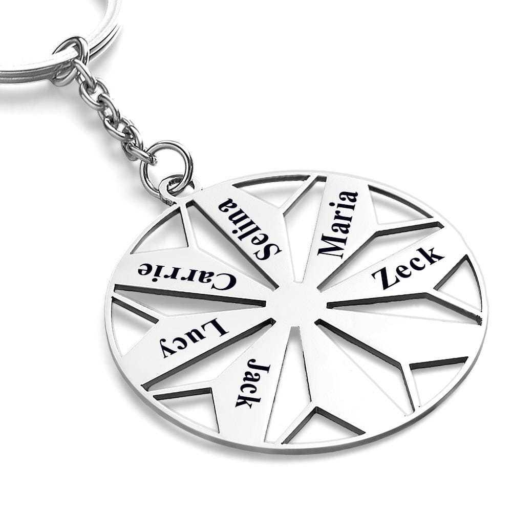 Personalized Family Name Keychains Engraved 1-8 Names Keychain Friendship Keychains Sorority Key Chain - Giftlab