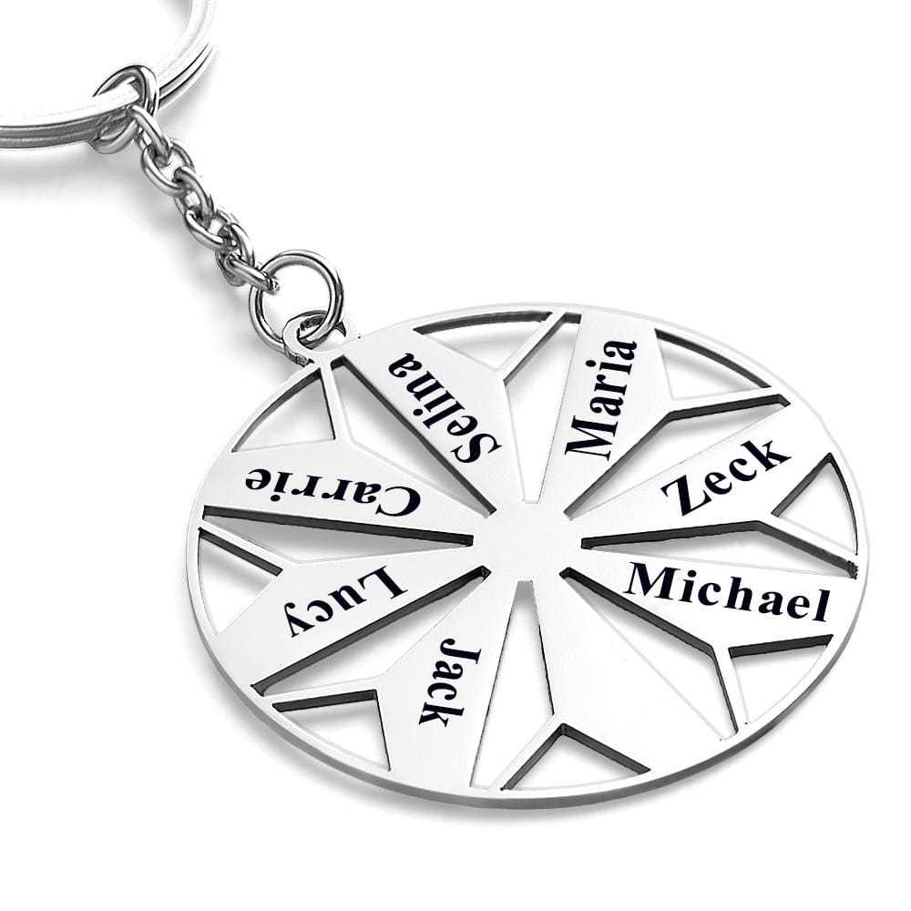 Personalized Family Name Keychains Engraved 1-8 Names Keychain Friendship Keychains Sorority Key Chain - Giftlab