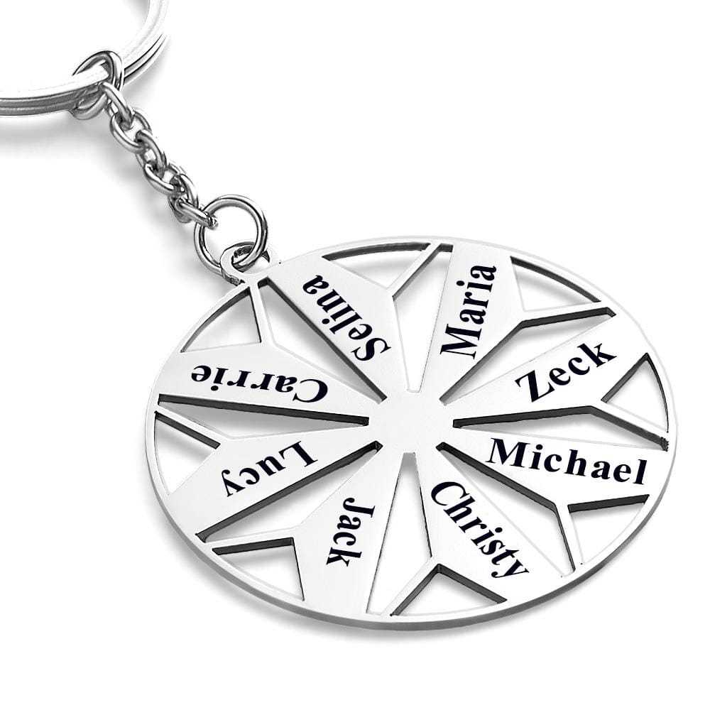 Personalized Family Name Keychains Engraved 1-8 Names Keychain Friendship Keychains Sorority Key Chain - Giftlab