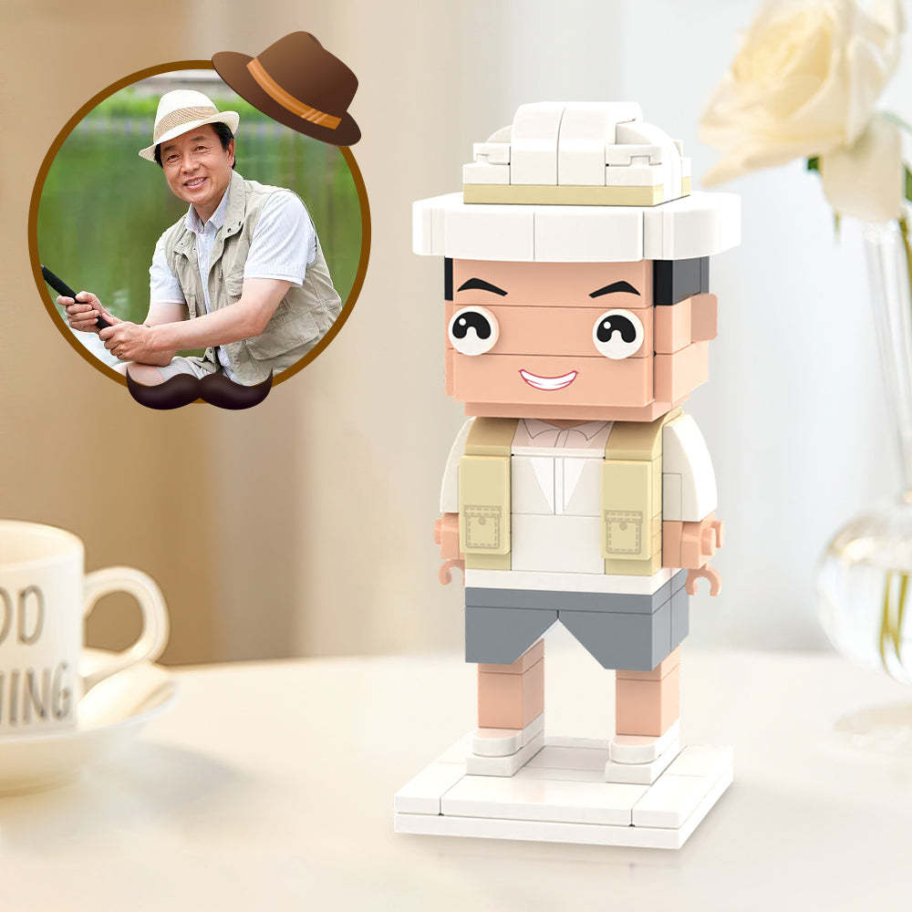 Surprise Father's Day Gifts Custom 1 Person Brick Figure Custom Brick Figures Small Particle Block Toy - MineBrick