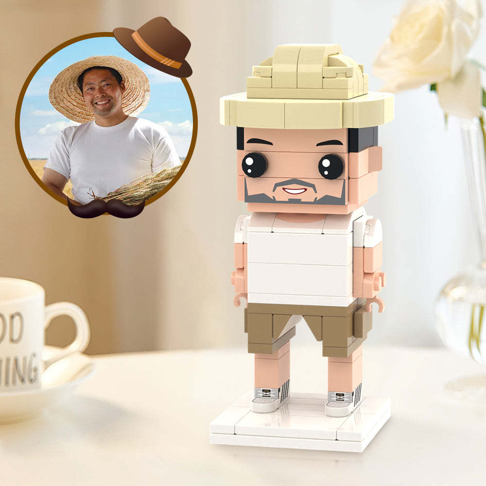 Surprise Gifts for Dad Custom 1 Person Brick Figure Custom Brick Figures Small Particle Block Toy - MineBrick