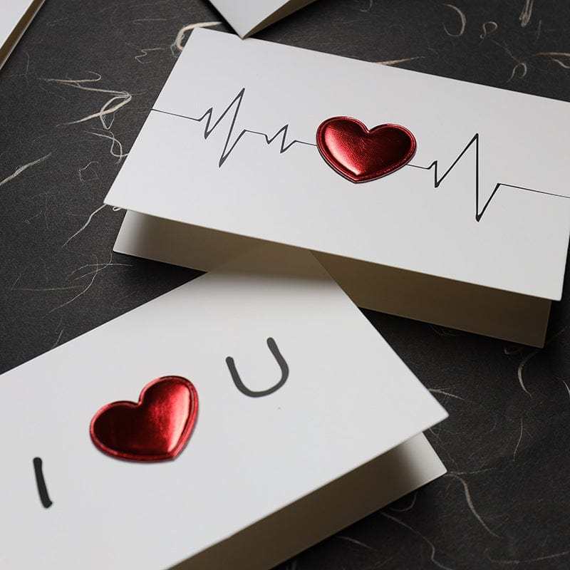 Love Greeting Card Three Dimensioonal Heartbeat Creative Card