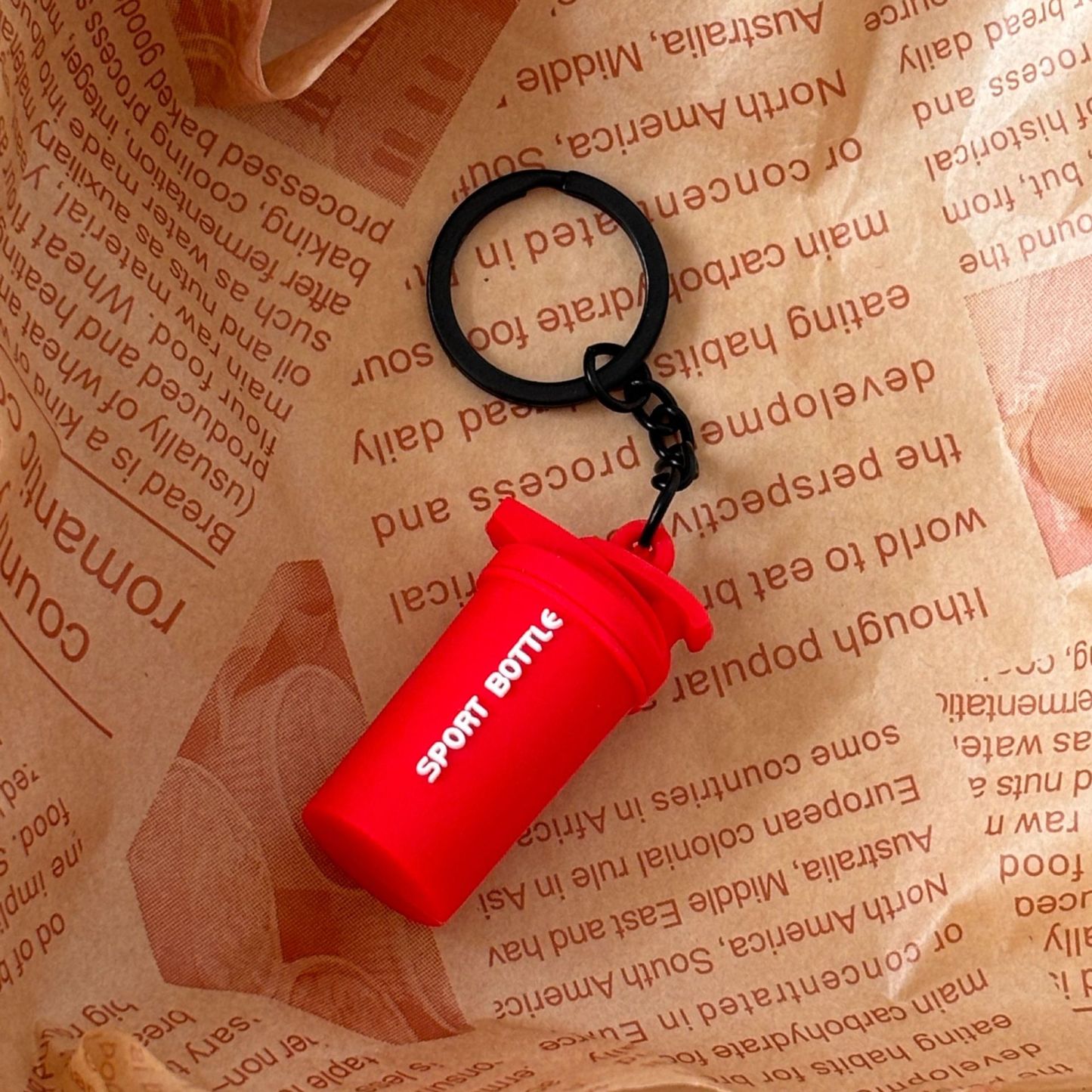 Fitness Water Cup Keychain Accessories Equipment Pendant Metal Mini Backpack Keychain