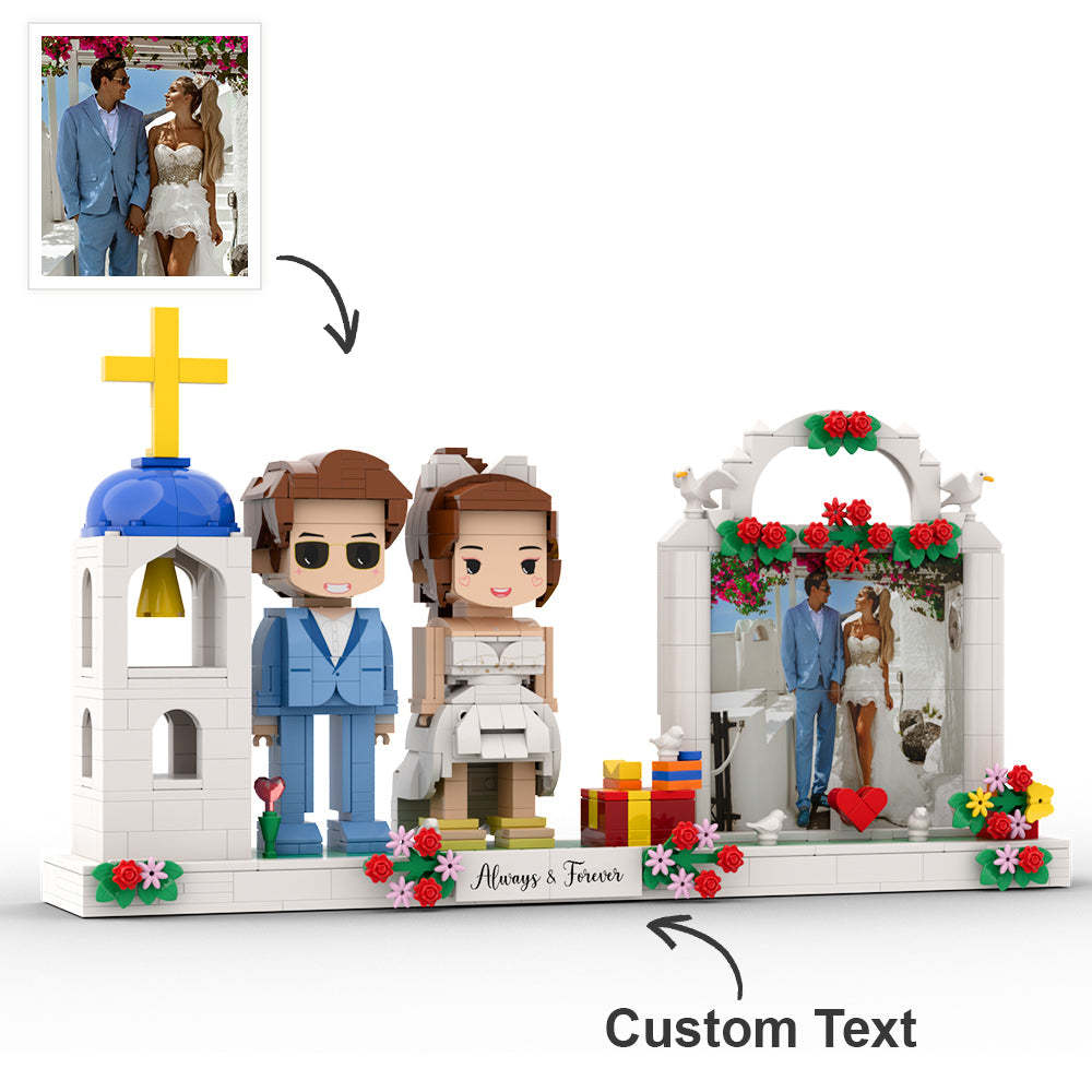 Wedding Gift For Married Couple Round Face Fully Body Customizable 2 People Custom Brick Figures For Husband And Wife - My Custom BrickHeadz