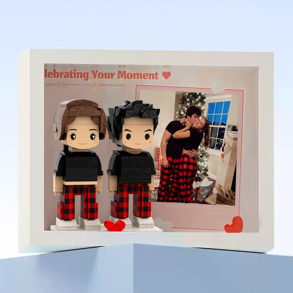 Fully Body 2 People Custom Brick Figures Photo Framed