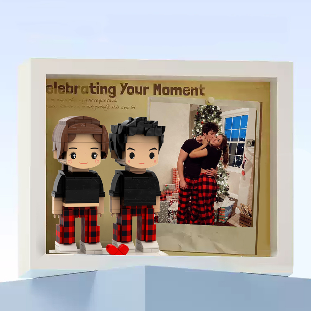 Fully Body 2 People Custom Brick Figures Photo Framed