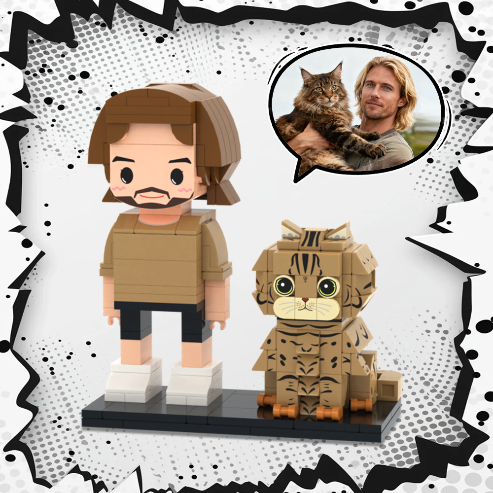 Personalized 1 People Fully Body People With Dog and Cat Pets Family Gifts