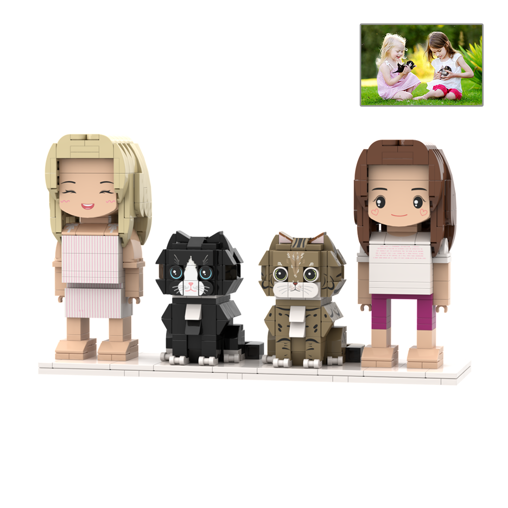 Customizable Full Body 2 People Brick Figures Persaonalized Brick Figures with  Pets Gift for Couple - MyCustomBrickFigures
